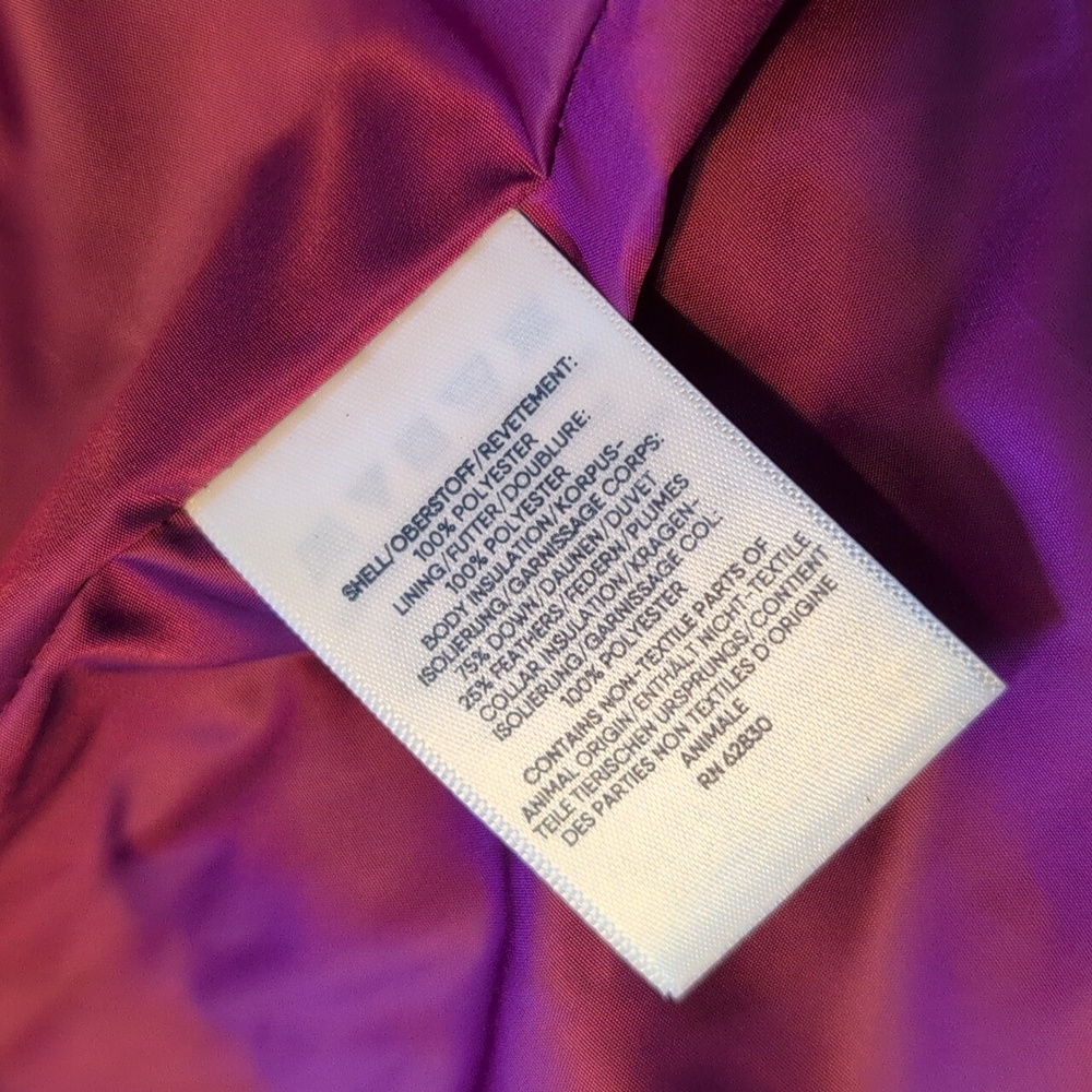 Lands End Down Vest Women's Pink Purple Fushia Full Zip Winter Vest 18 - Picture 6 of 8